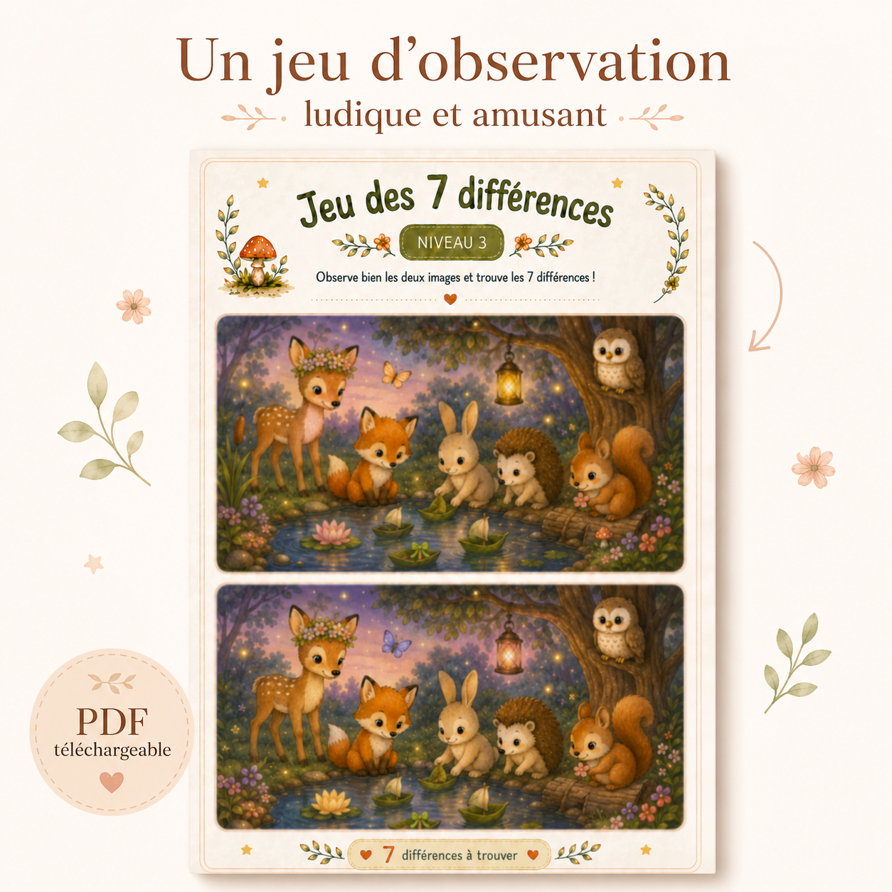 Jeu des 7 différences - Nature enchantée