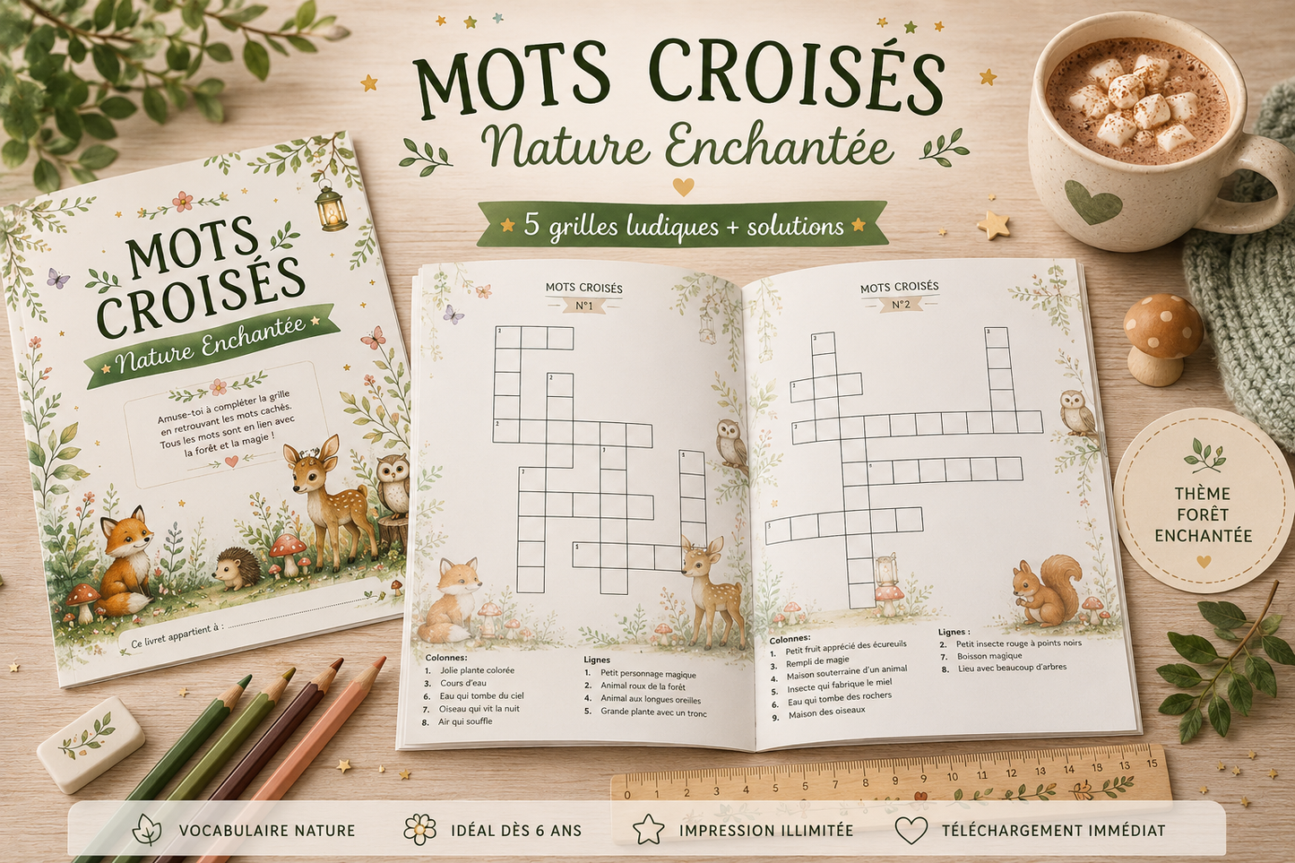 Mots croisés - Collection forêt enchantée