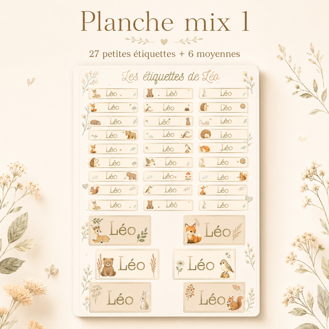 Etiquettes prénom Personnalisables (Planche)
