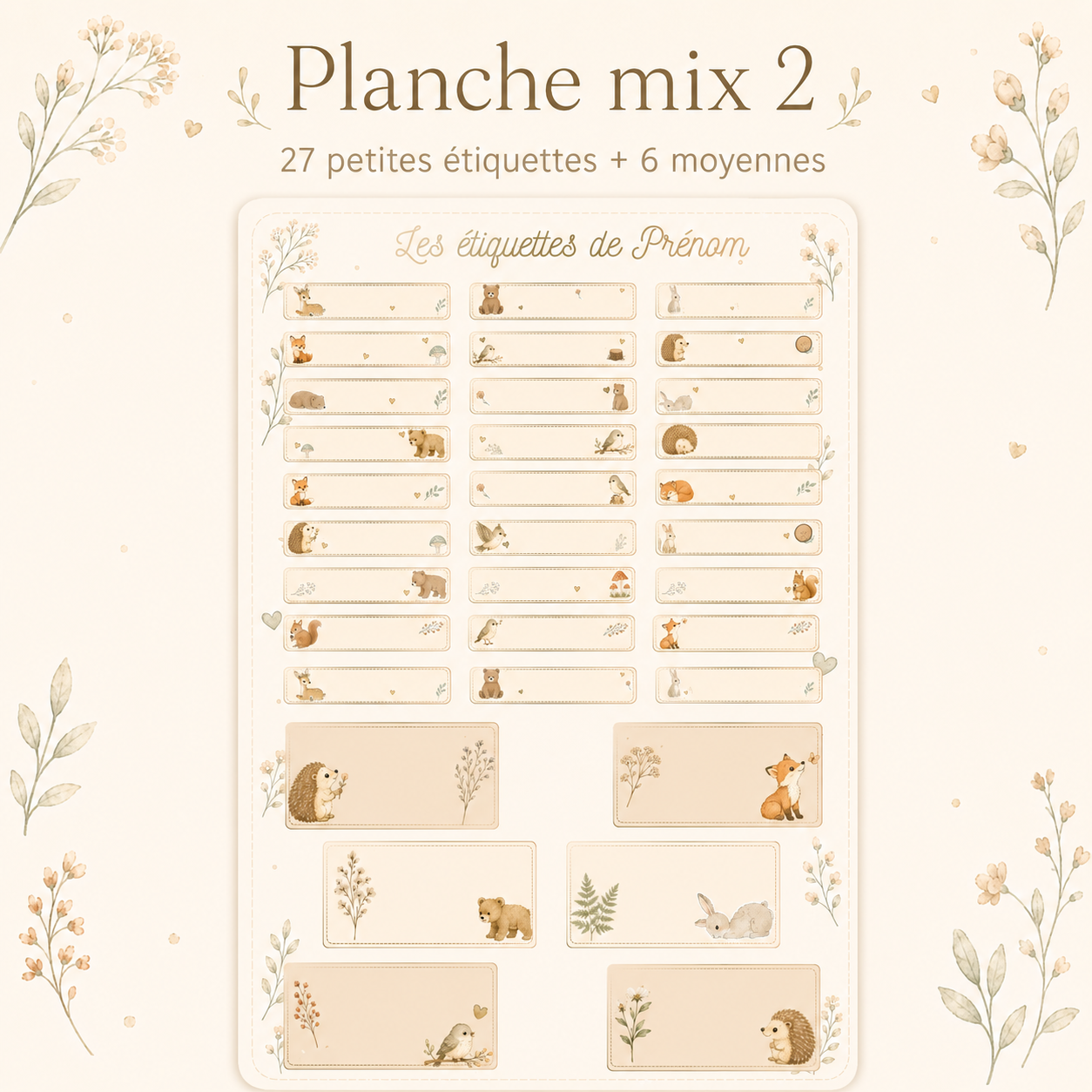Etiquettes prénom Personnalisables (Planche)
