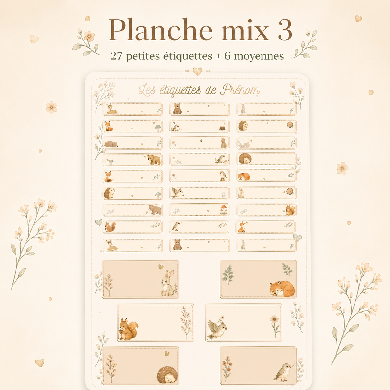 Etiquettes prénom Personnalisables (Planche)