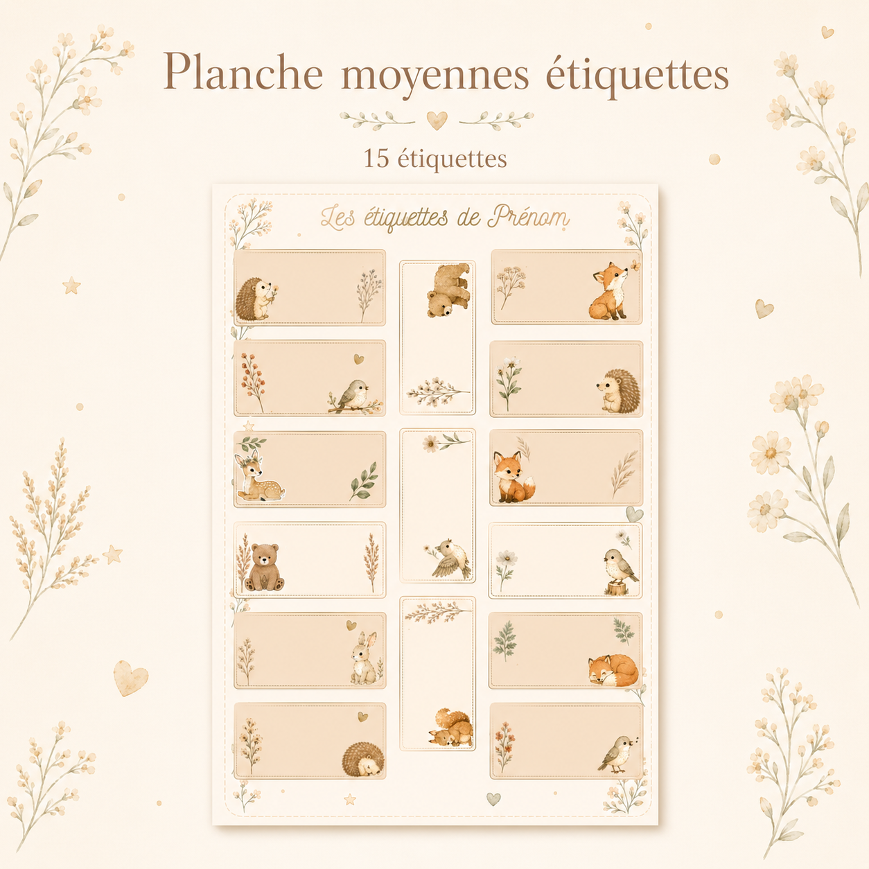 Etiquettes prénom Personnalisables (Planche)