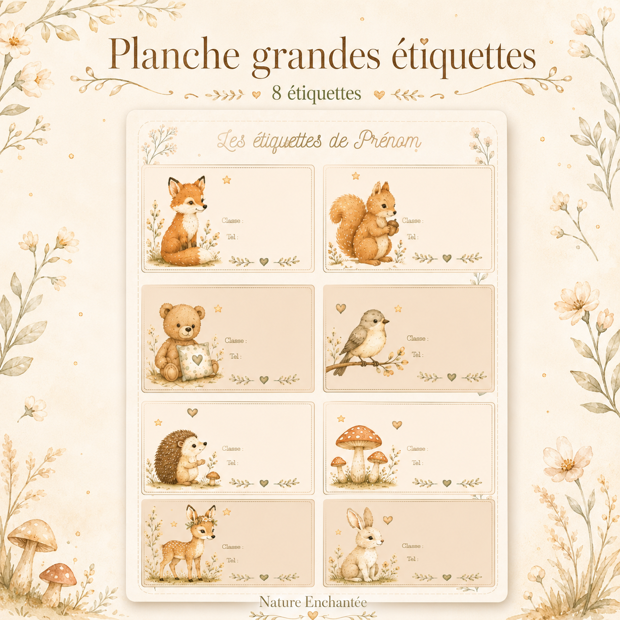 Etiquettes prénom Personnalisables (Planche)
