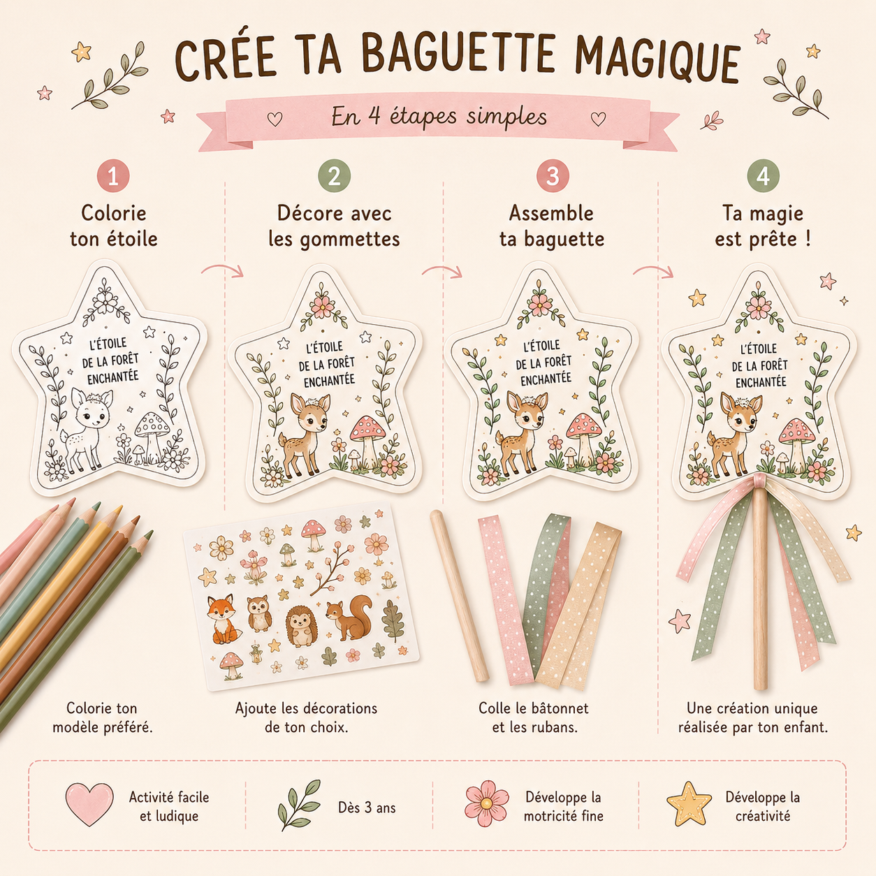 Activité créative baguette magique
