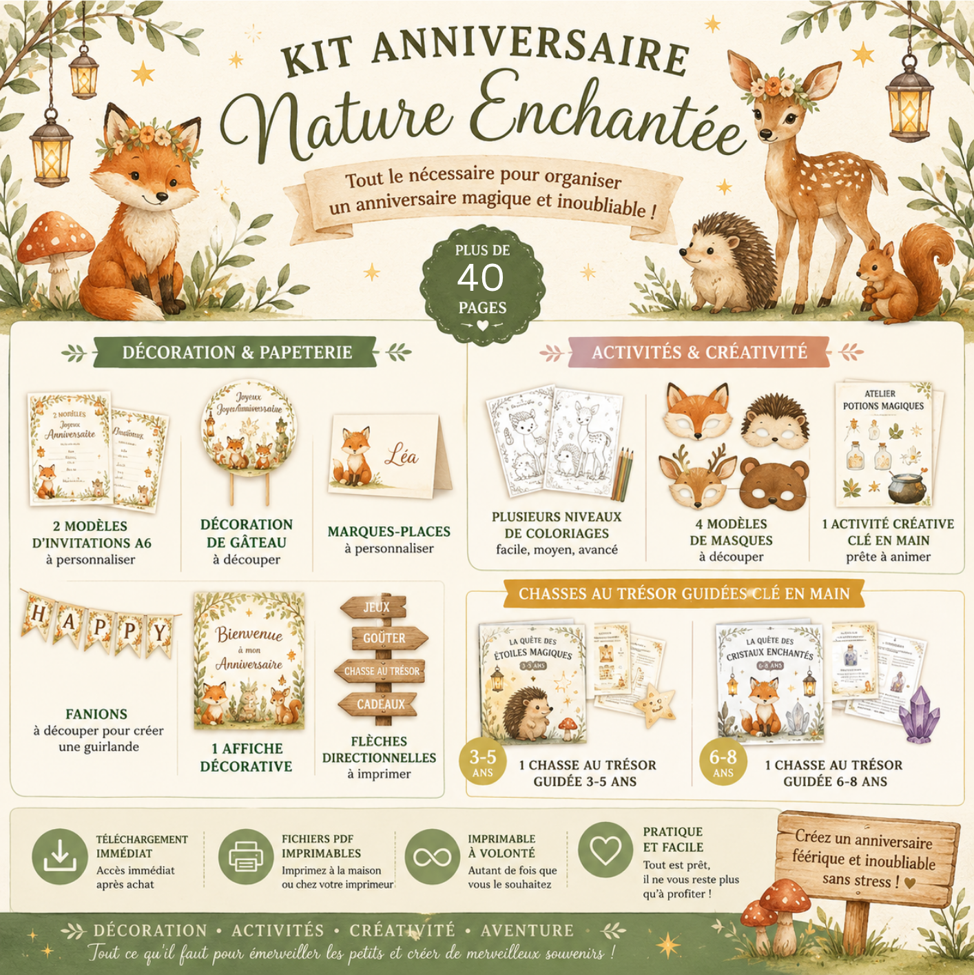 Kits anniversaire - Nature enchantée