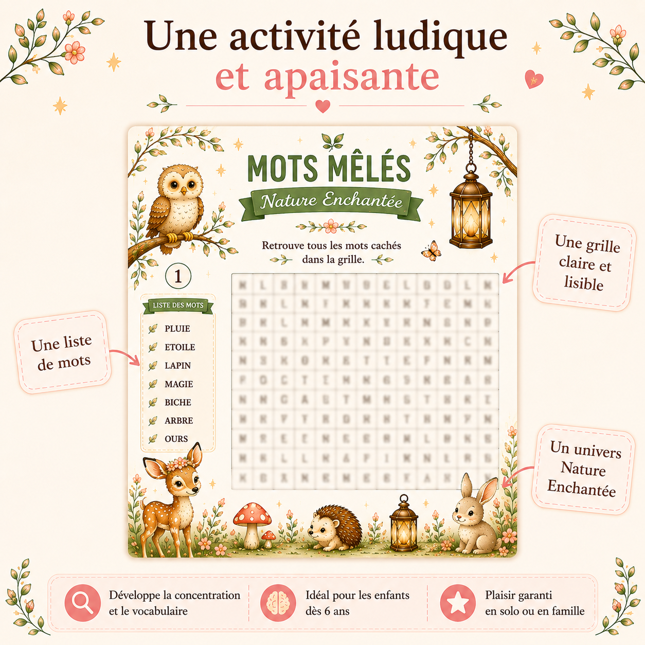 Mots mêlés - Collection Forêt enchantée