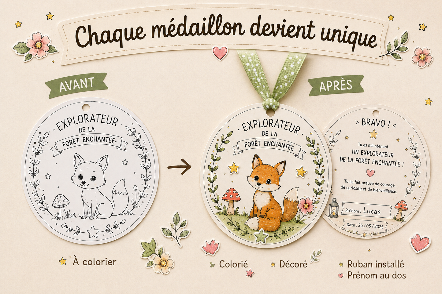 Activité créative médaillon d'explorateur