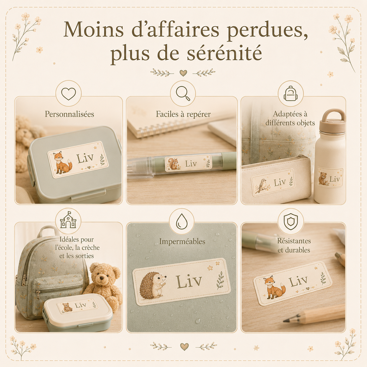 Etiquettes prénom Personnalisables (Planche)