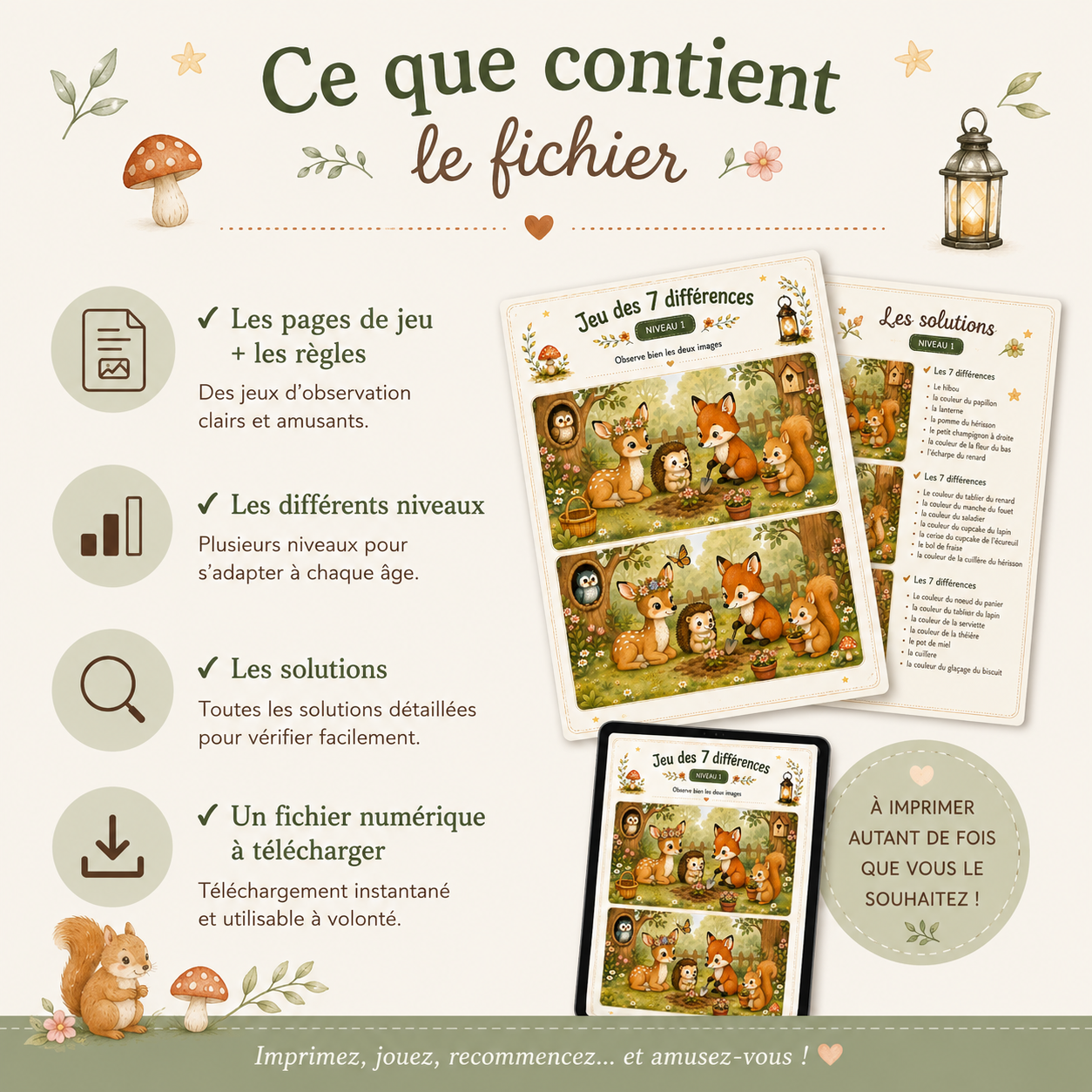 Jeu des 7 différences - Nature enchantée