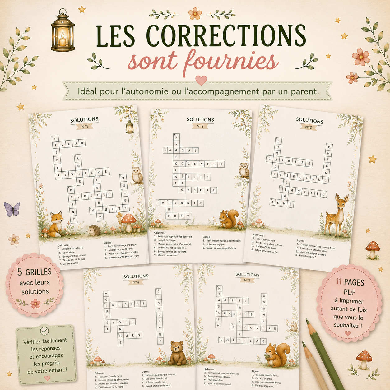 Mots croisés - Collection forêt enchantée