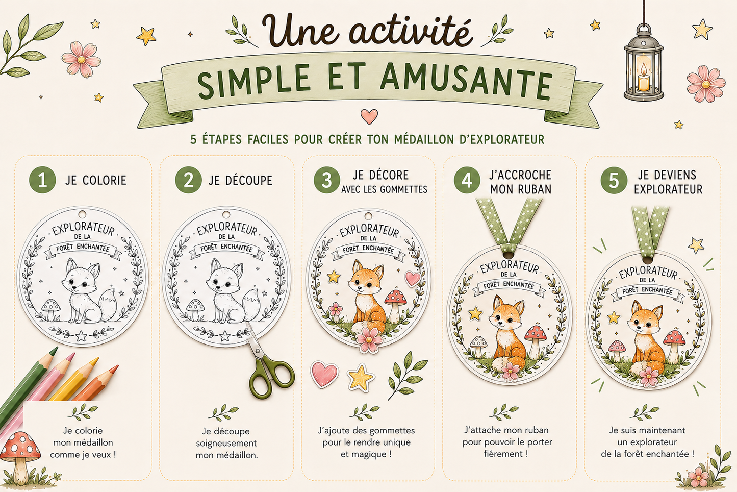 Activité créative médaillon d'explorateur