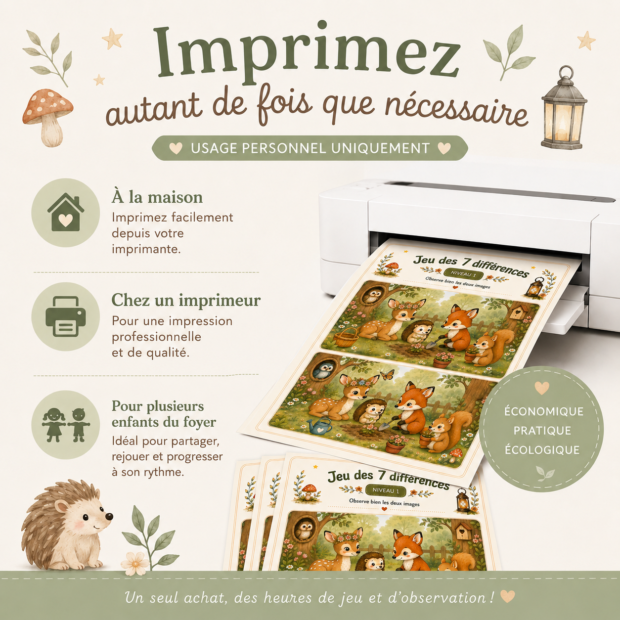 Jeu des 7 différences - Nature enchantée