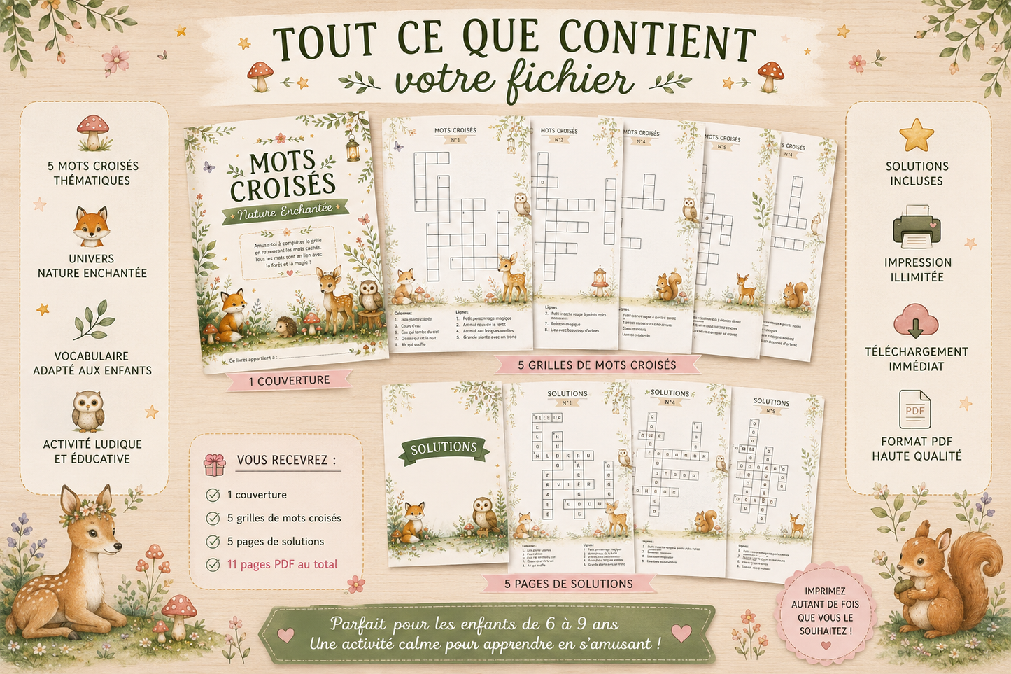 Mots croisés - Collection forêt enchantée