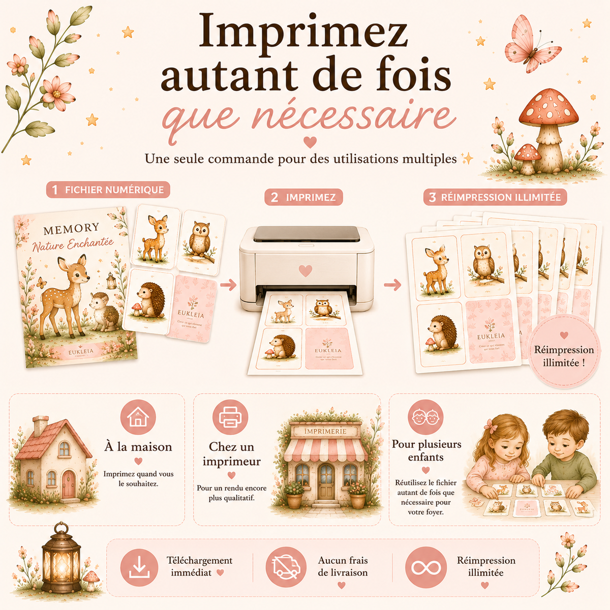 3 niveaux Memory à imprimer