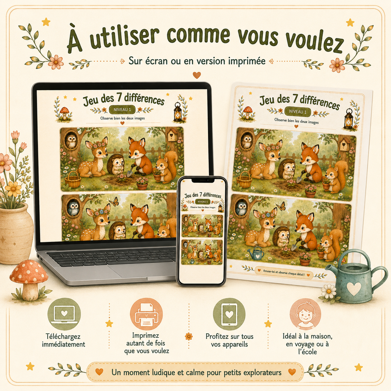 Jeu des 7 différences - Nature enchantée