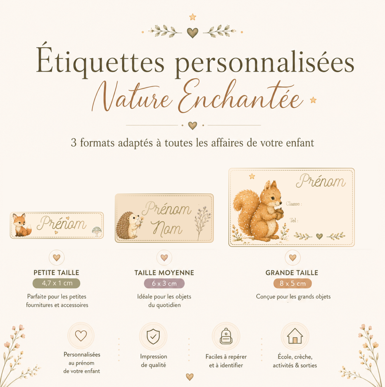 Etiquettes prénom Personnalisables (Planche)