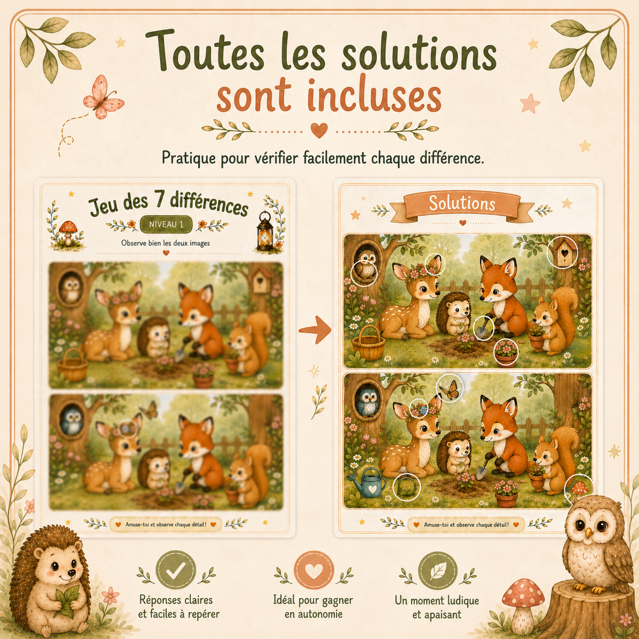 Jeu des 7 différences - Nature enchantée