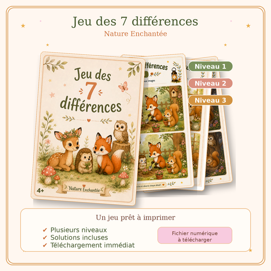 Jeu des 7 différences - Nature enchantée